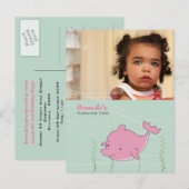 Baby 1e verjaardag Dolphin nodigt Kaart uit (Voorkant / Achterkant)