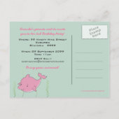 Baby 1e verjaardag Dolphin nodigt Kaart uit (Achterkant)