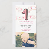 Baby 1e verjaardag nummer 1 Dank u wel Bedankkaart (Voorkant)