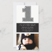 Baby 1e verjaardag nummer 1 Dank u wel Bedankkaart (Voorkant)