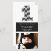 Baby 1e verjaardag nummer 1 Dank u wel Bedankkaart (Voorkant / Achterkant)