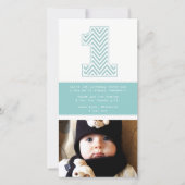 Baby 1e verjaardag nummer 1 Dank u wel Bedankkaart (Voorkant)