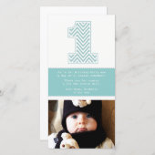 Baby 1e verjaardag nummer 1 Dank u wel Bedankkaart (Voorkant / Achterkant)