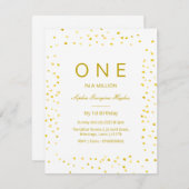 baby 1e verjaardag, One in a million uitnodiging (Voorkant / Achterkant)