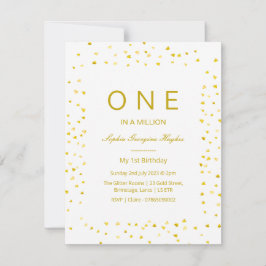baby 1e verjaardag, One in a million uitnodiging