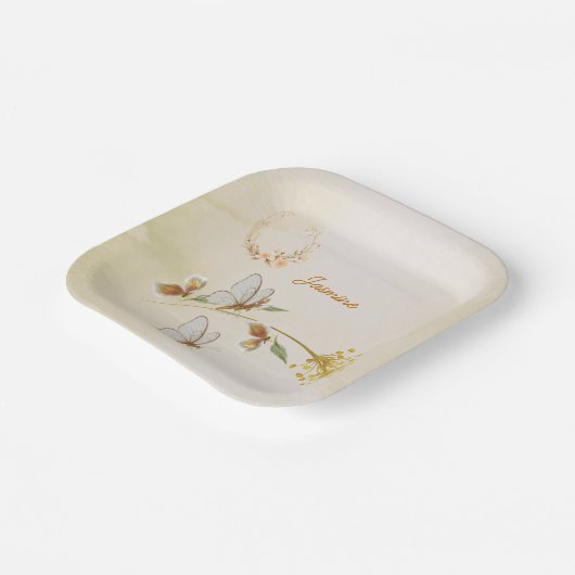 Baby 1e verjaardag papieren borden papieren bordje (Gebogen)