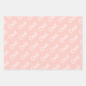 Baby 1e verjaardag Roze Groen Blauw Inpakpapier Vel (Voorkant 2)