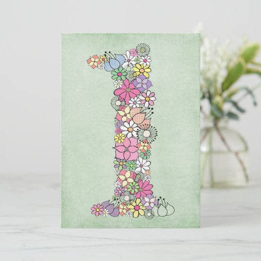 Baby 1e verjaardag Uitnodiging van de Partij van d (Staand voorkant)