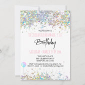 *~* BABY 1e verjaardag van een eerste ballonmeisje Kaart (Achterkant)