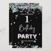 *~* BABY 1e verjaardag van een eerste regenboogbal Kaart (Voorkant / Achterkant)