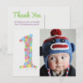 Baby 1e Verjaardagsballonnen Bedankt Foto Briefkaa Briefkaart (Voorkant / Achterkant)