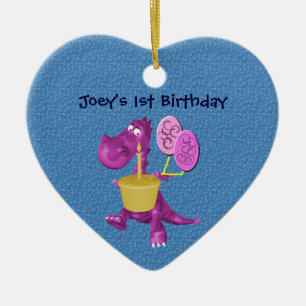 Baby 1st Birthday Cute Dragon Ornament