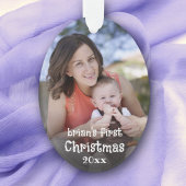 Baby 1st Christmas Creëer Uw eigen foto Naam Tekst Ornament
