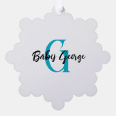 baby 1st Christmas Paper Ornament Kaart (Achterkant)