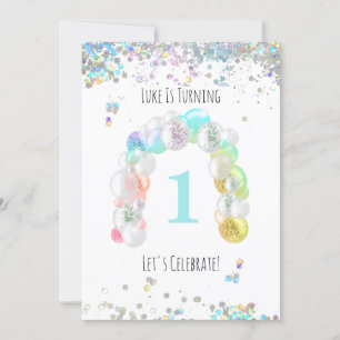 *~* BABY 1st One First Balloon BOY Birthday  Kaart