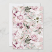 Baby 1ste verjaardag: Blush & Roos Gold Floral Kaart (Achterkant)