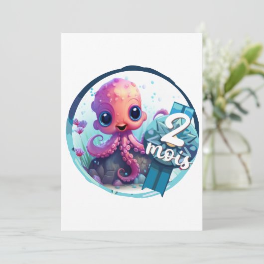 Baby - 2 maanden feestdagenkaart (Staand voorkant)