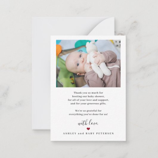 Baby 2 van de begroting foto's eenvoudig manuscrip notitiekaartje (Achterkant)