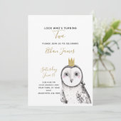 Baby 2de verjaardag van de zwarte en witte ovale kaart (Staand voorkant)