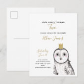 Baby 2de verjaardag van de zwarte en witte ovale uitnodiging briefkaart (Voorkant / Achterkant)