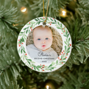 Baby 2e kerstfoto Ornament
