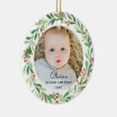 Baby 2e kerstfoto Ornament (Rechts)