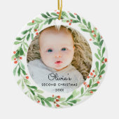 Baby 2e kerstfoto Ornament (Voorkant)