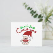 Baby 2e kerstshirt en cadeaus feestdagenkaart (Staand voorkant)