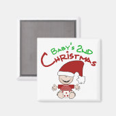 Baby 2e kerstshirt en cadeaus magneet (Voorkant / Achterkant)