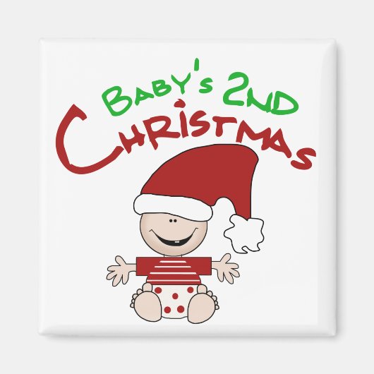 Baby 2e kerstshirt en cadeaus magneet (Voorkant)