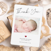 Baby 3 foto bedankt je script geboorteaankondiging notitiekaartje