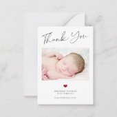 Baby 3 foto bedankt je script geboorteaankondiging notitiekaartje (Voorkant)
