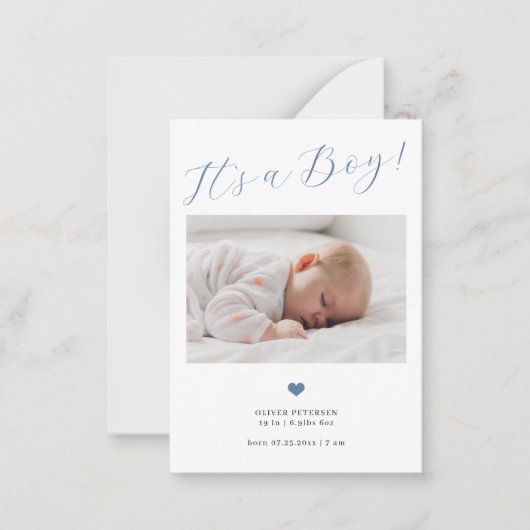 Baby 3 foto script baby notitiekaartje (Voorkant)