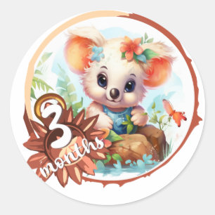 Baby - 3 months too ronde sticker