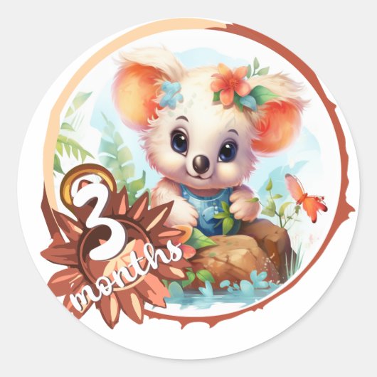 Baby - 3 months too ronde sticker (Voorkant)