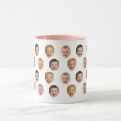 Baby 3 Photo Face Mug, Personalized Gift Mok (Midden)