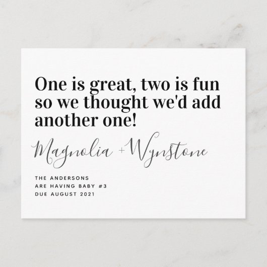 Baby 3 Zwangerschap Aankondiging (Voorkant)