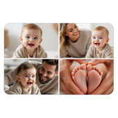 Baby 4 Foto Collage Afbeelding Magneet (Horizontaal)