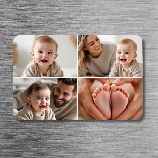 Baby 4 Foto Collage Afbeelding Magneet