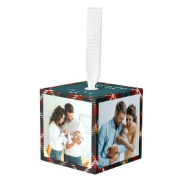 Baby 4 Foto Land Tartan Pset Cube Ornament