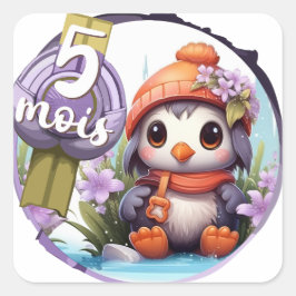 Baby - 5 maanden ook vierkante sticker