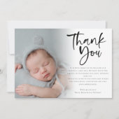 Baby 6 Foto-meisje of peuterscript Dank je aankond Aankondiging (Voorkant)