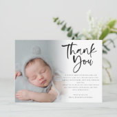 Baby 6 Foto-meisje of peuterscript Dank je aankond Aankondiging (Staand voorkant)