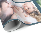 Baby 6 fotocollage klassiek blauw cadeaupapier (Rol Hoek)