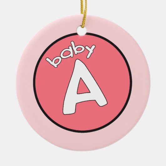 "Baby A" Aangepaste versiering voor veelvouden Keramisch Ornament (Voorkant)