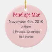 "Baby A" Aangepaste versiering voor veelvouden Keramisch Ornament (Achterkant)