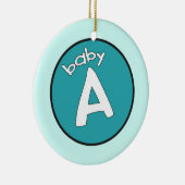 "Baby A" Aangepaste versiering voor veelvouden Keramisch Ornament (Rechts)
