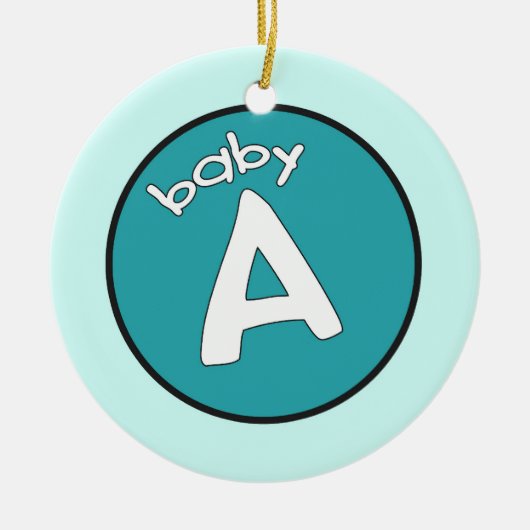 "Baby A" Aangepaste versiering voor veelvouden Keramisch Ornament (Voorkant)
