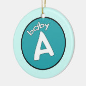 "Baby A" Aangepaste versiering voor veelvouden Keramisch Ornament (Links)