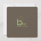 Baby a in B Belly Green Whimsical Chic Baby shower Kaart (Achterkant)